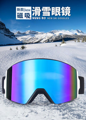 lunettes de ski TPU cadre double PC miroir lentille grand cylindre facile à changer lentille