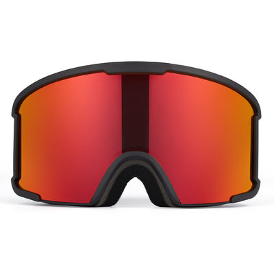 Deux lunettes anti-brouillard à demi-cadre et cylindrique, deux lunettes de ski rouge vif, trois couches d'éponge et de silicone.